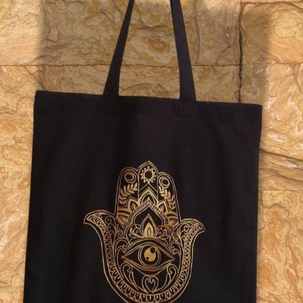 Totes Black Tote with Gold Design